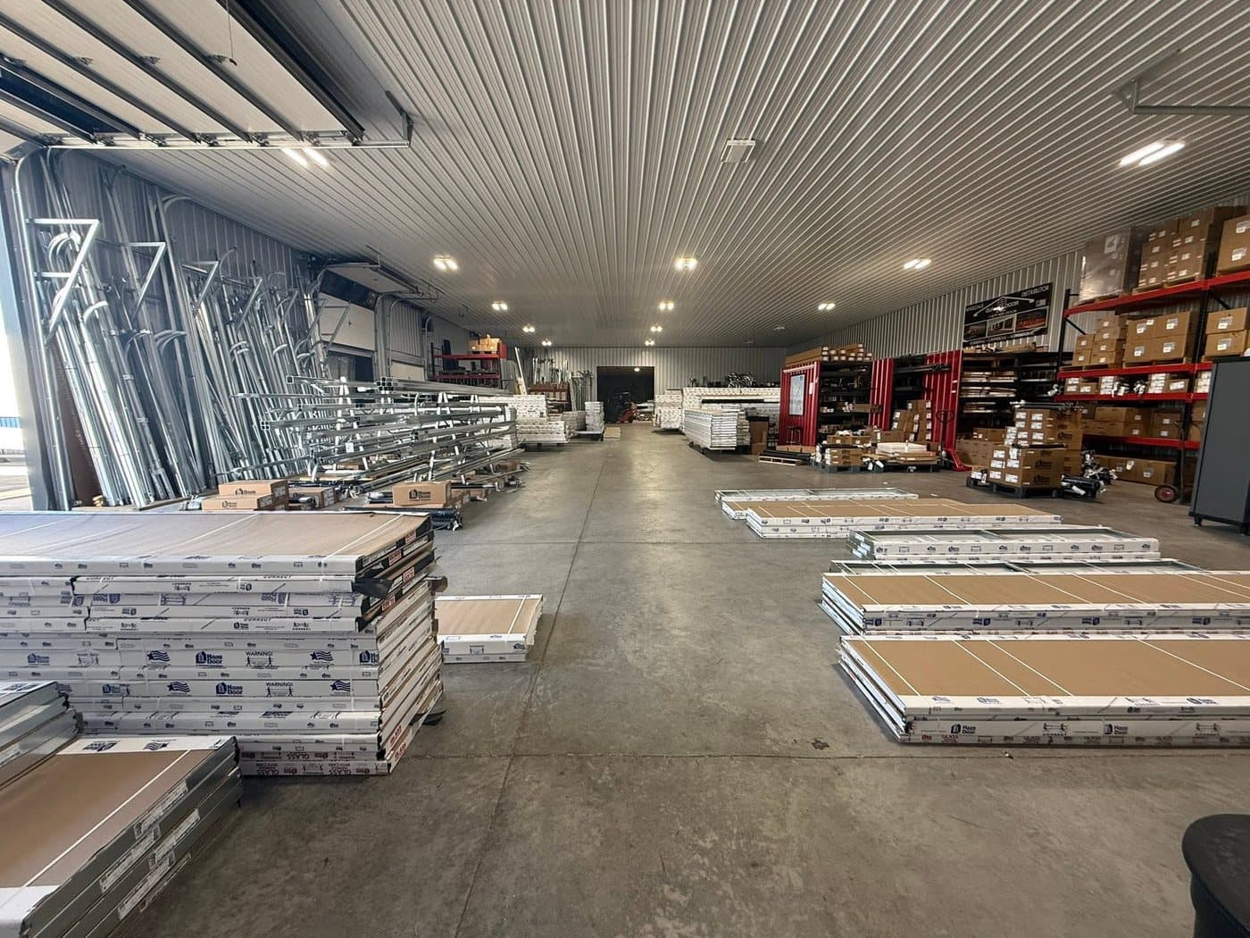 Deep in-stock Haas inventory, staged and ready to roll out.